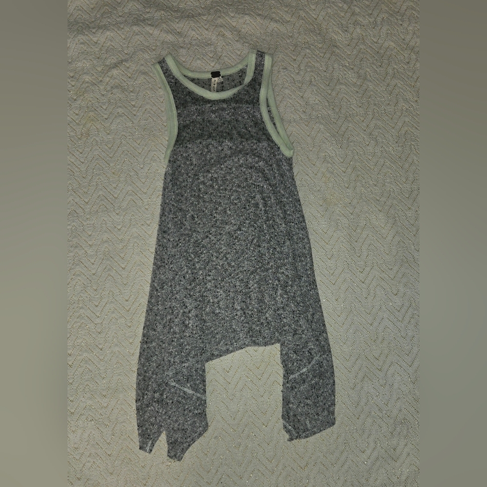 We The Free Gray Knit Sleeveless Cover Dress with Mint Trim